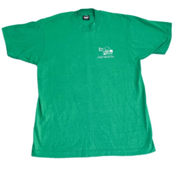 Screen Stars Best Other - Vintage Green Single Stitch Crewneck Graphic T-Shirt | Size Large